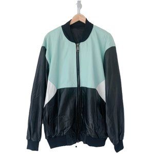 Custom Color Block Leather Jacket